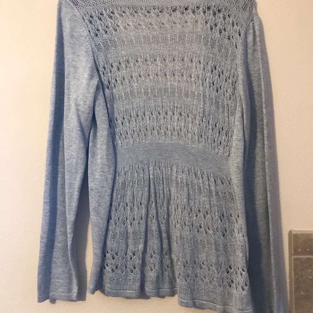 Grey open front cardigan